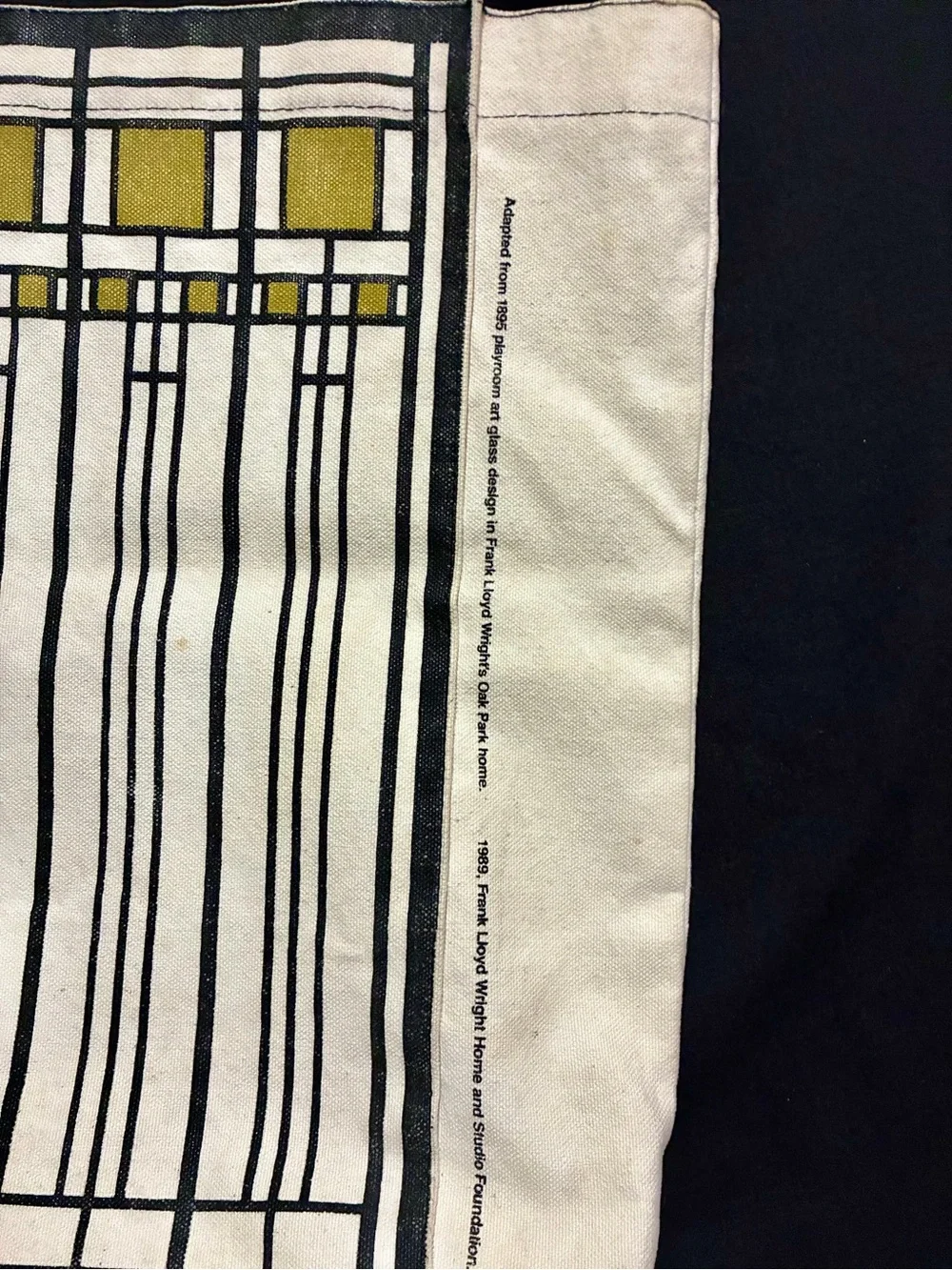 Vintage 1989 Frank Lloyd Wright Canvas Tote Bag